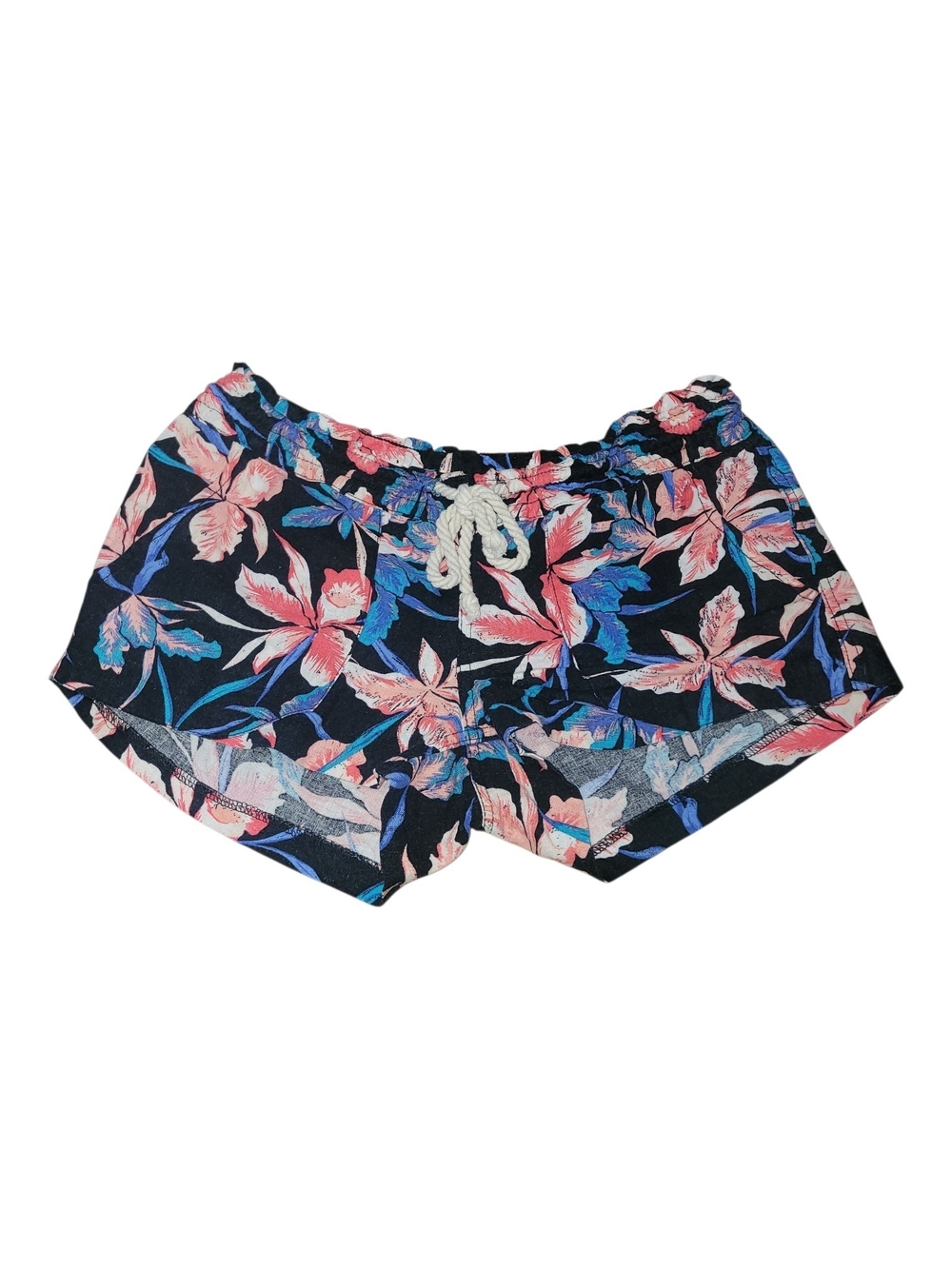 Roxy Oceanside Linen Blend Floral Print Beach Shorts Size S